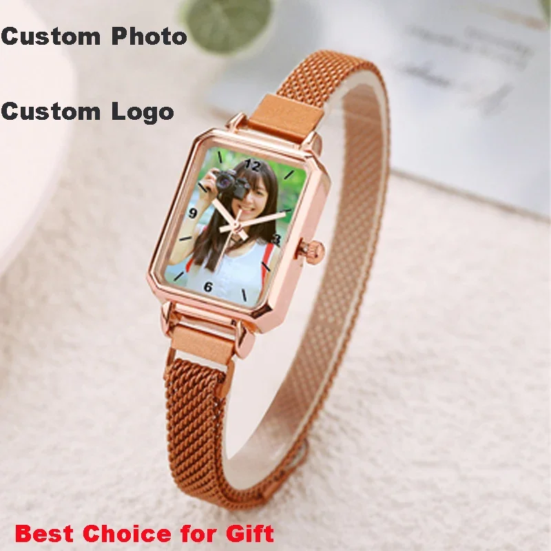 Reloj creativo para mujer, relojes con fotos personalizados, reloj de pulsera con logotipo personalizado, impresión de imágenes, personalidad, reloj DIY, regalo para amantes