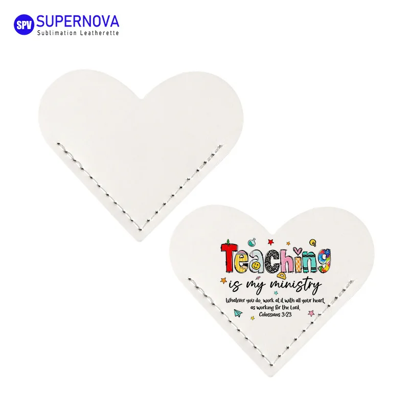 50pcs/lot Blank Sublimation PU Leather Paging Clipper Bookmark DIY Printing Ink Transfer