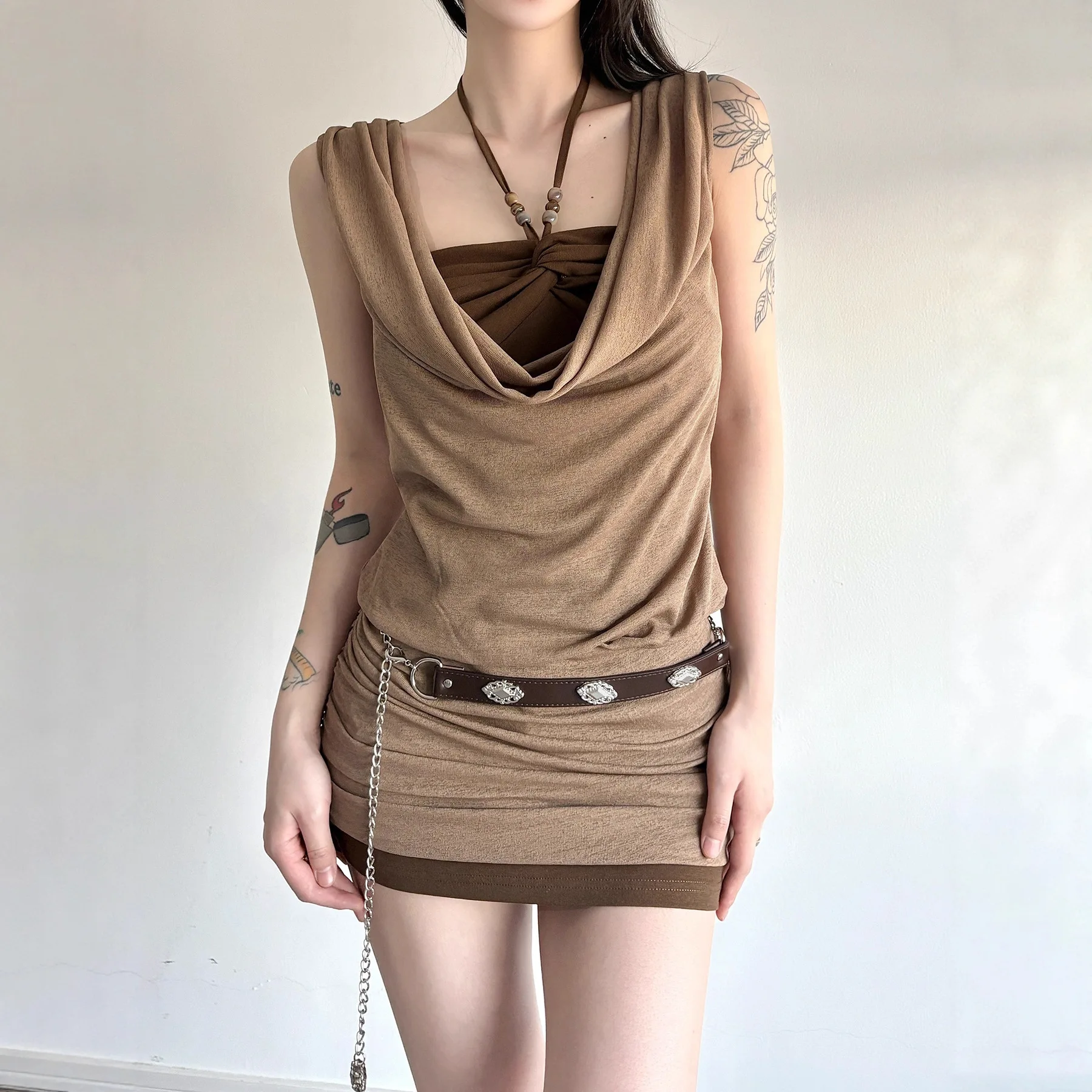 

Трансграничный комплект из двух предметов Wasteland Sle Svel, цветное украшение из бисера, жилет Dr ort, новинка