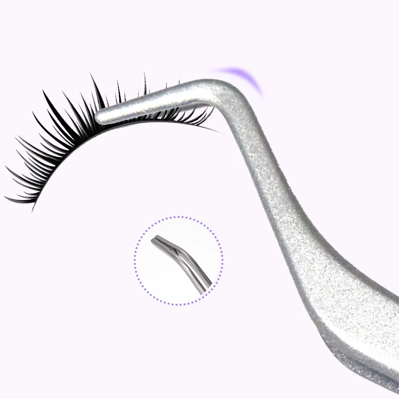 Pinzas de peine para pestañas, herramientas de pinzas de extensión de pestañas 3D de volumen profesional antiestáticas no magnéticas de acero inoxidable, 1 ud.