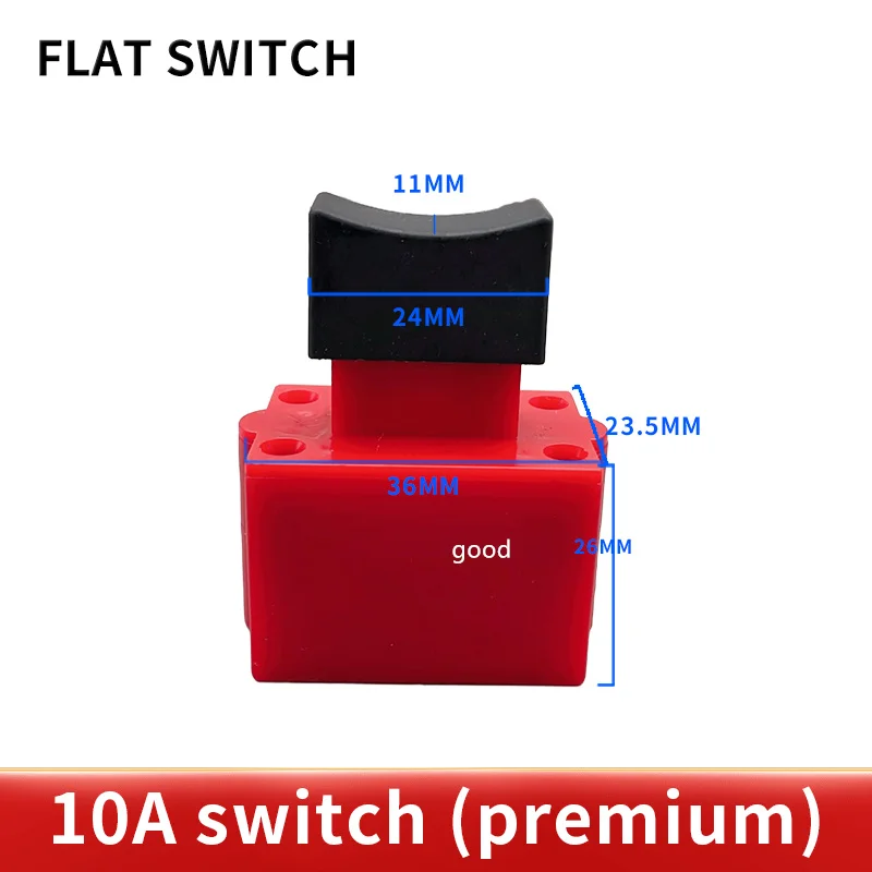 1PCS FA2-10/2B 10A 250V 5E4 Black+Red Self rest Power Tool Electric Drill Speed Control Trigger Button Switch