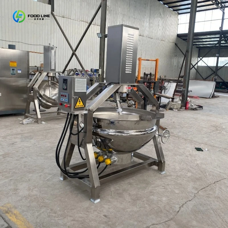 Cooking Pot Machine Price Electric LPG Gas Steam Heating Jacketed Kettle for Fruit Jam Bean Paste Cooking FL Customized