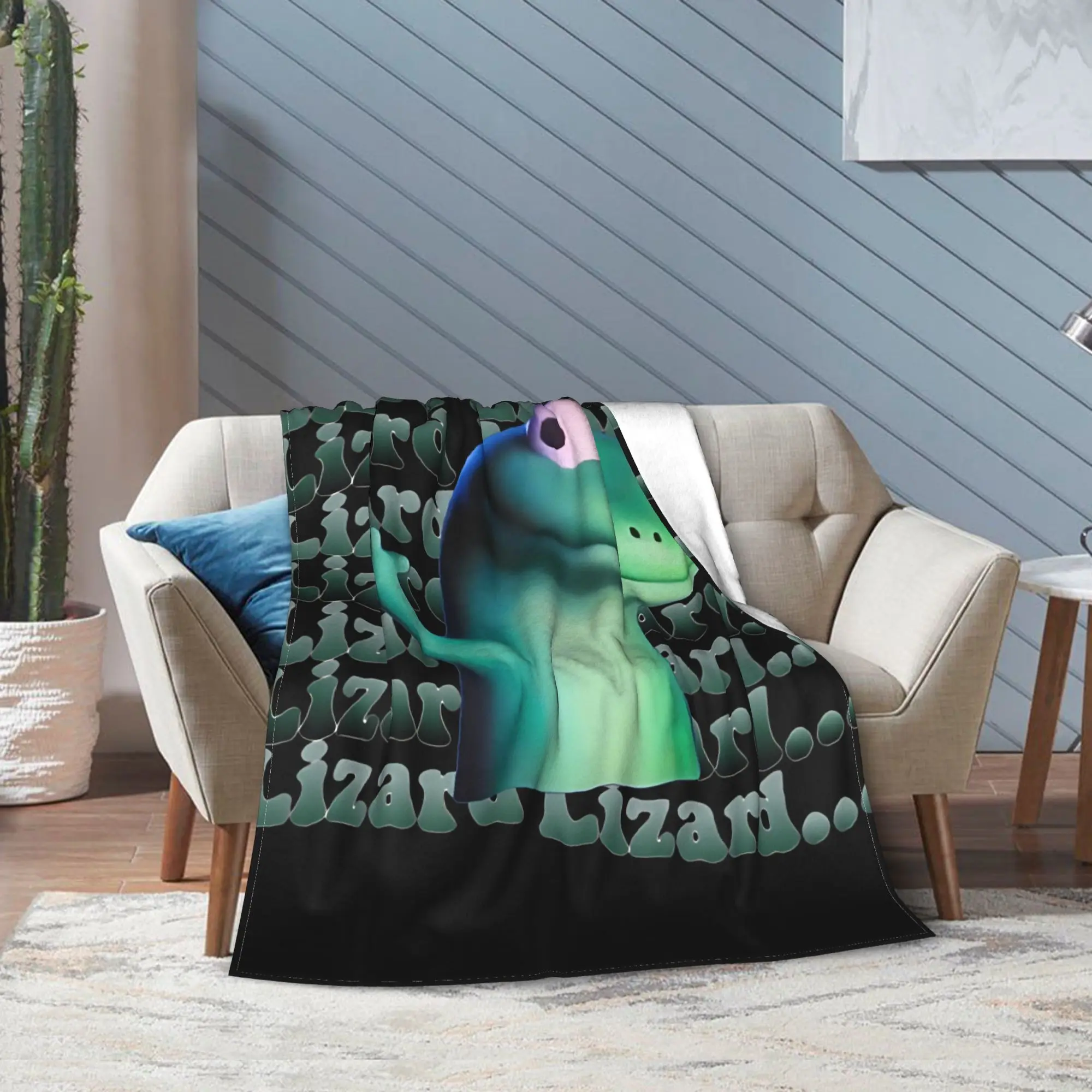 

Super Soft Lizard Lizard Elio Lizard Funny Meme Throw Blanket Premium Fleece Flannel Bed Blanket Fuzzy Plush Blankets All Season