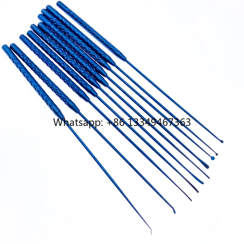

21cm Micro Nerve Hook Vessel Hook Titanium Micro Spatula Dissectors Micro Curette Nerve Teardrop Disserctor