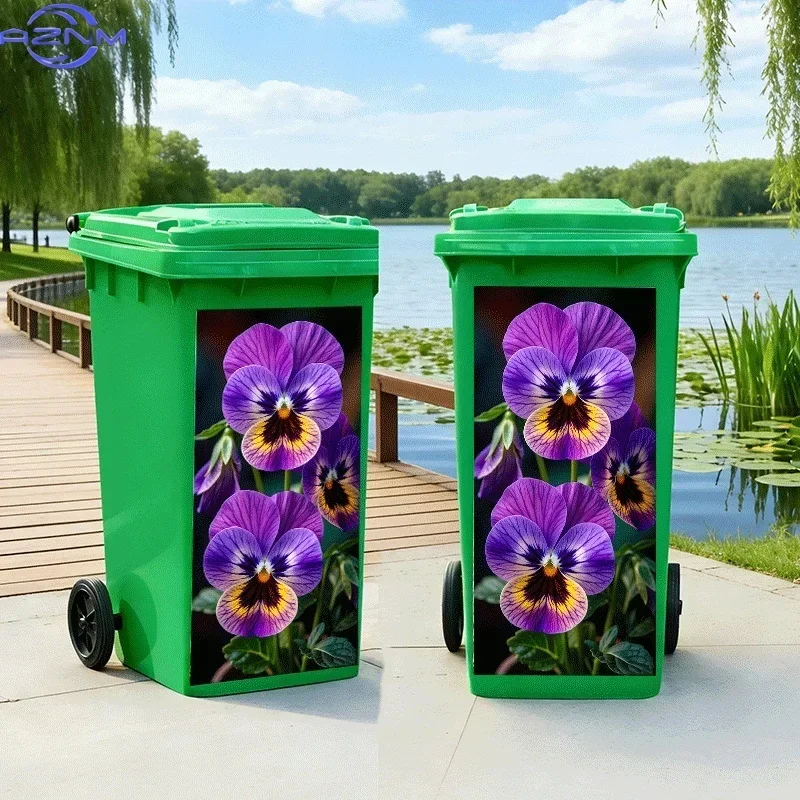 Trash Can Sticker[Title Translated, Do Not Change] Purple Violet Tri-Color Competition Theme Design Wall Sticker Self-Adhesive