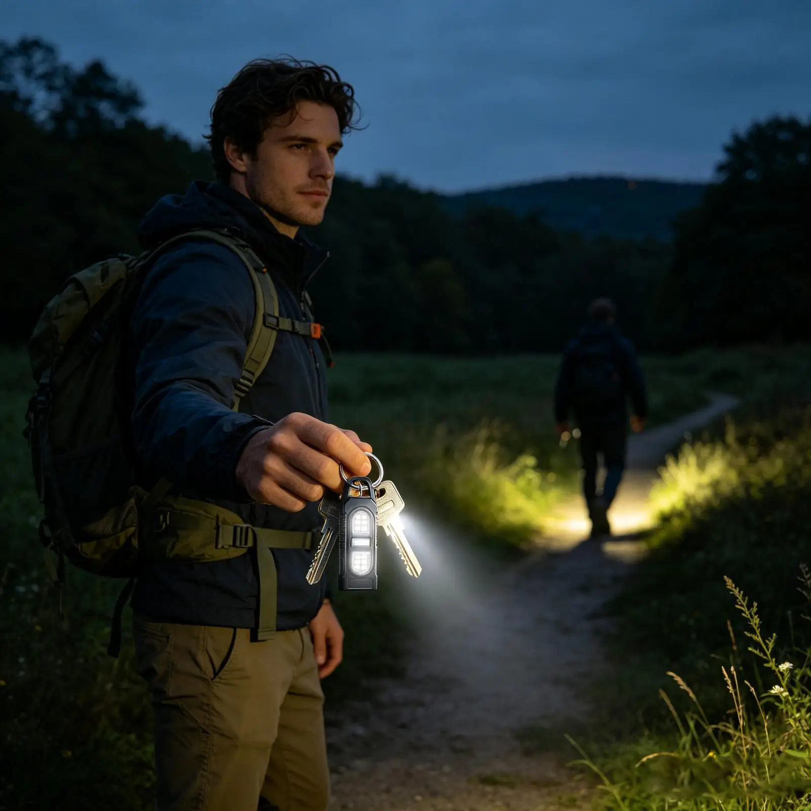 Keychain Flashlight LED Rechargeable Metal Hook Lamp Keychain Flashlight Rechargeable For Outdoor Camping Hiking Backpacking