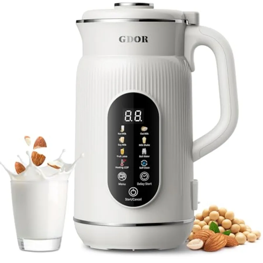 

42oz Smart Nut Milk Maker, 9-in-1 Plant Milk Machine for Almond, Oat, Soy, Juice and Smoothie, Large Touch Display Blender with