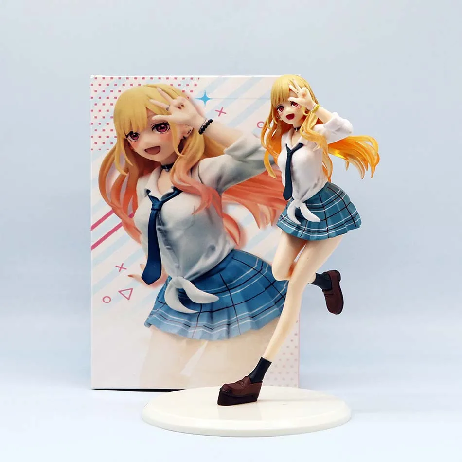Figura de Anime Original My Dress Up Darling de 18cm, uniforme Coreful Kitagawa Marin, Parka, figura de acción, estatua de Pvc, modelo de juguete