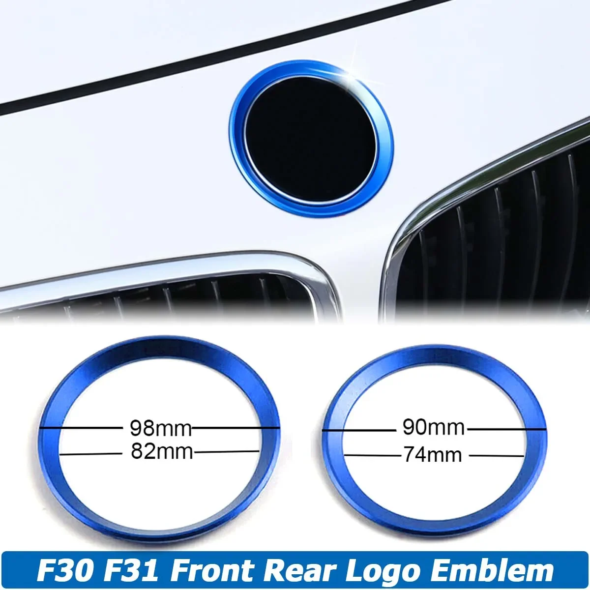 M3 M4 Ön Arka Logo Amblem Rozeti Etiket Halkası DecorCover BMW 3 4 Serise F30 F31 F32 F34 F82 Araba Aksesuarları Alüminyum Alaşımlı