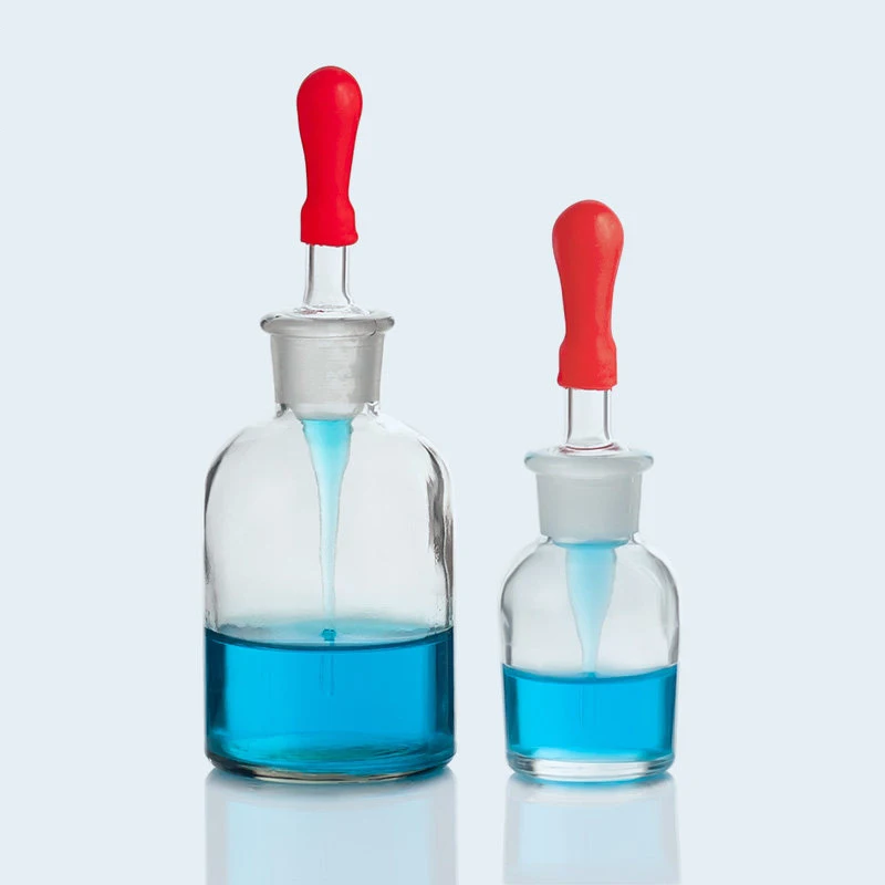 1 piece 250ml glass dropper bottle, transparent/brown, rubber tip dropper, frosted mouth reagent bottle