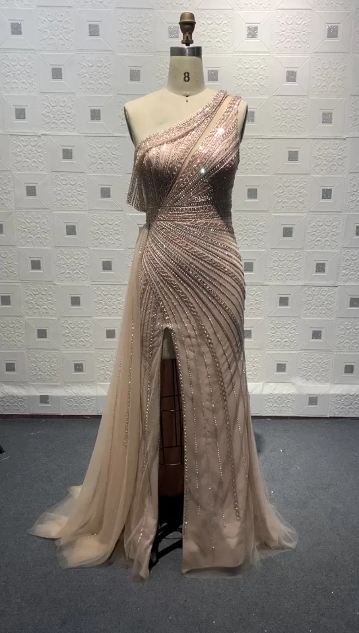 Robe de Soirée de Forme Sirène Rose avec Fente Haute pour Femme, Tenue de Bal de Standing de Luxe, ixde Mariage