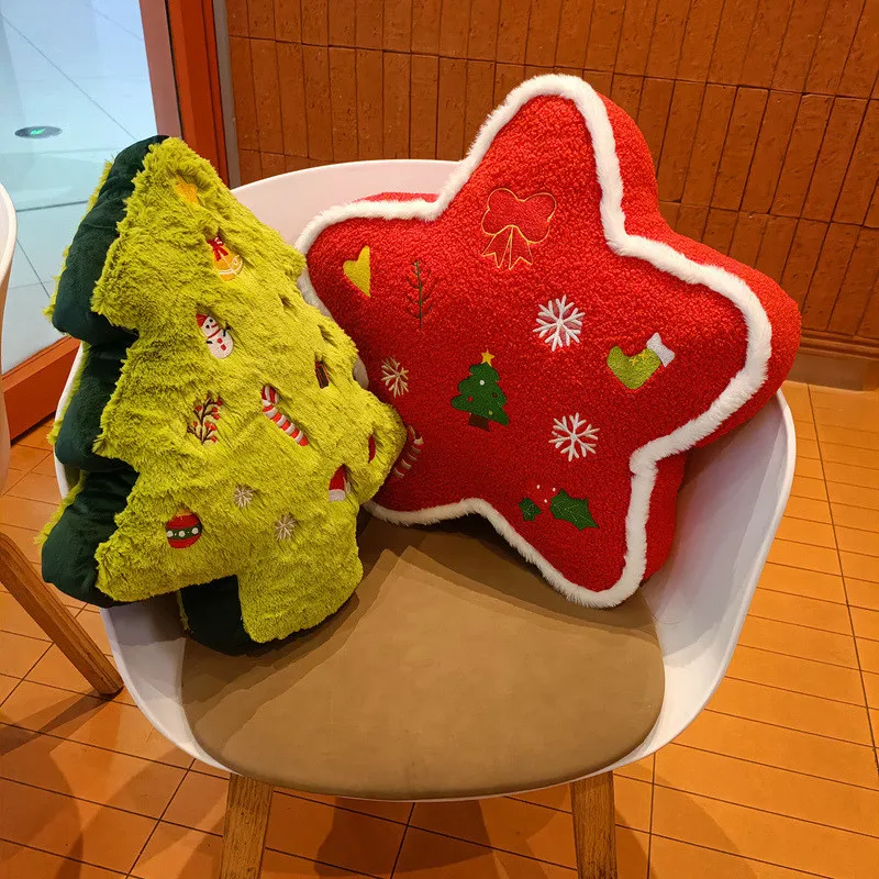 Classic Christmas Series Throw Pillow Candy Lollipop Snowflake Xmas Scepter Balls Doll Soft Sofa Cushion Festival Home Decor