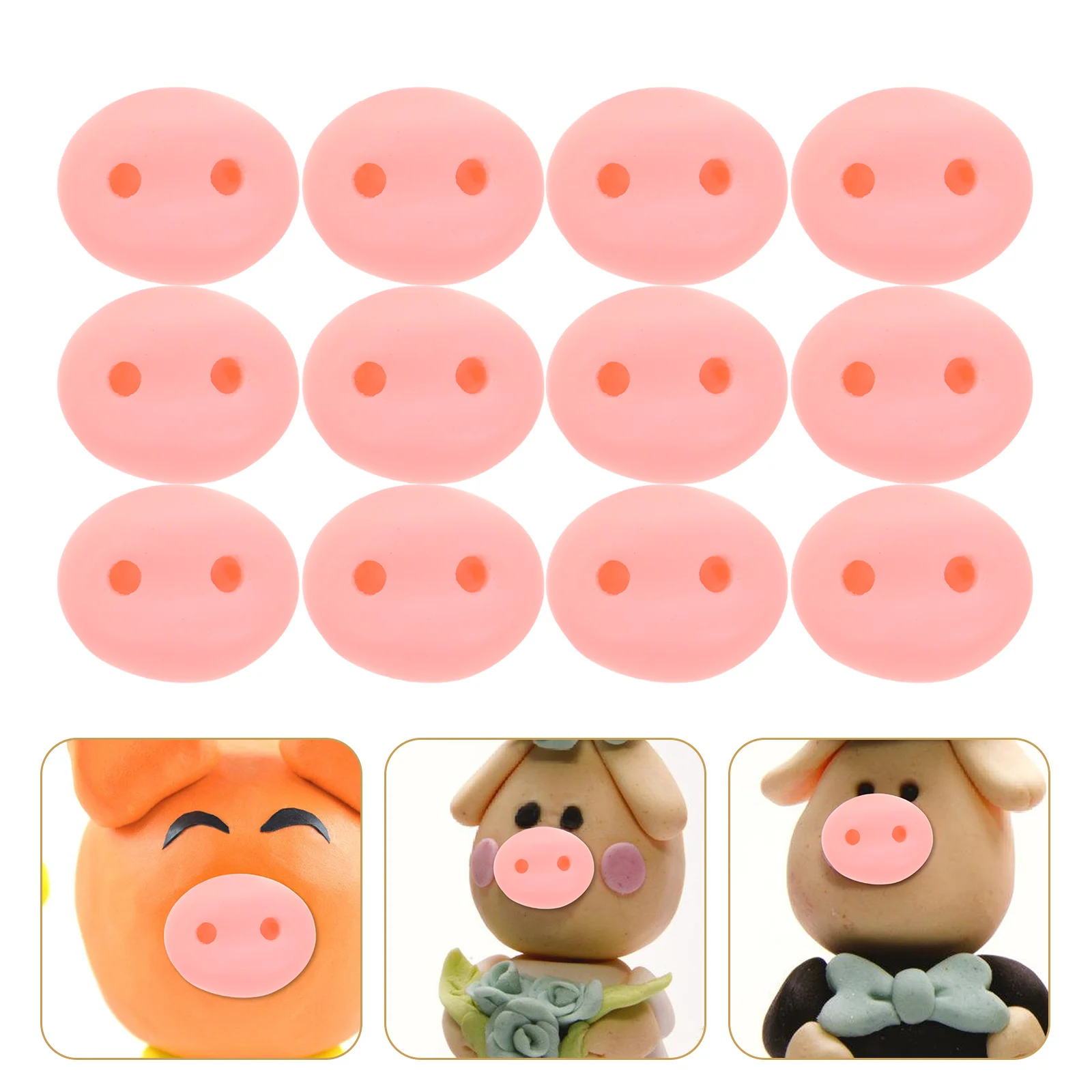 

50 Pcs Puppet DIY Making Pig Nose Accessories Animal Safety for Resin