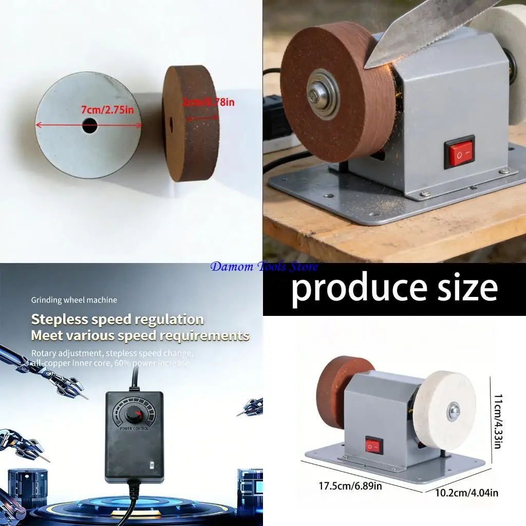57BE Automatic Rotating Grinding Sharpener Unit 70mm Abrasive Wheel With 110V Input And 12-24V Output For Professional Work