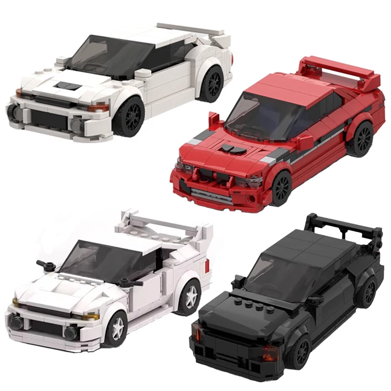 Bricklink Technical Car Mitsubishied Lancer EVO V Evolution 5 Speed Champions Vehicles Sets Building Blocks Toys Christmas Gift