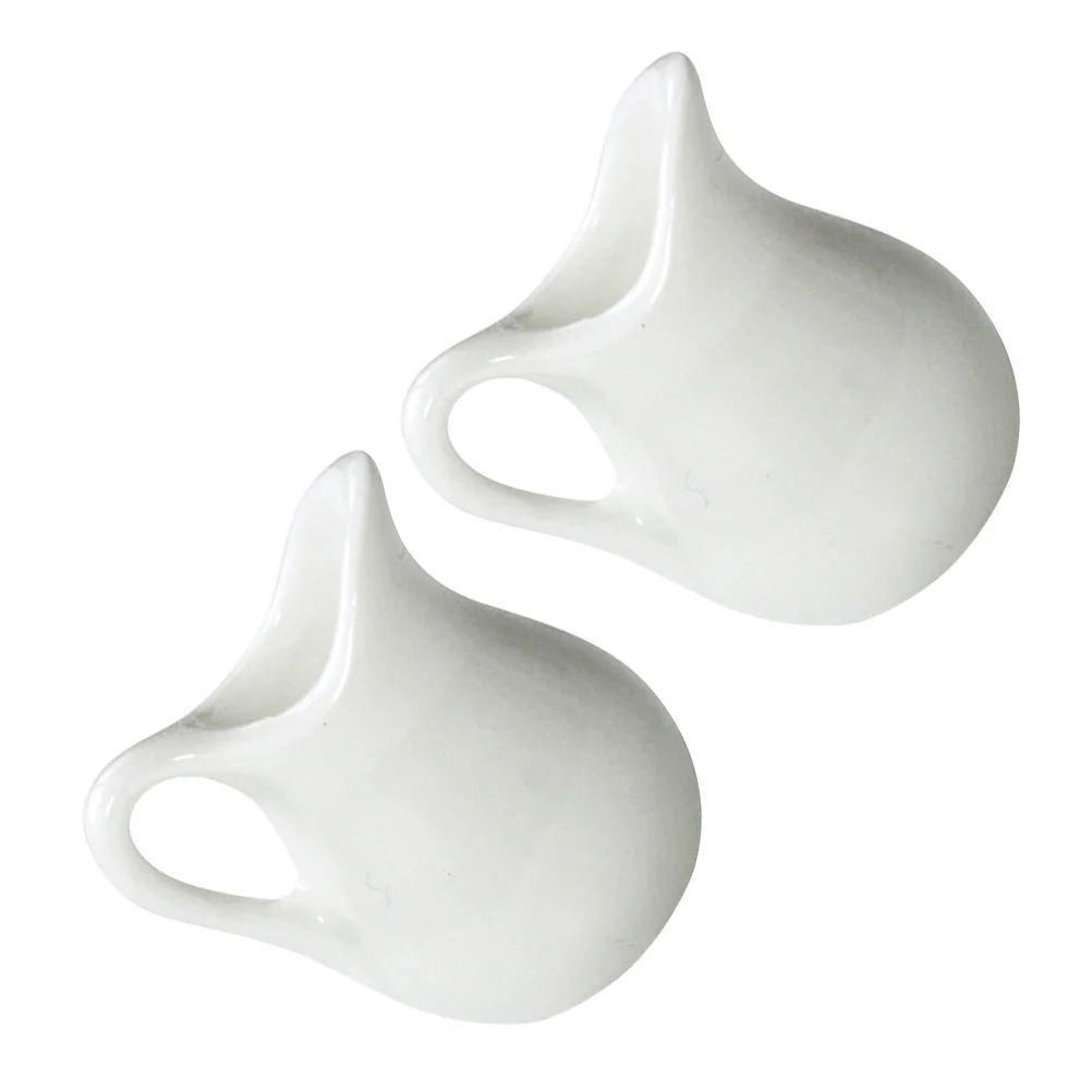 2 Pcs Milk Mini Jug Kitchen Accessories House Pitcher Toy Sauce White Miniature Food Model Dollhouse Decor Kitchen Accessories