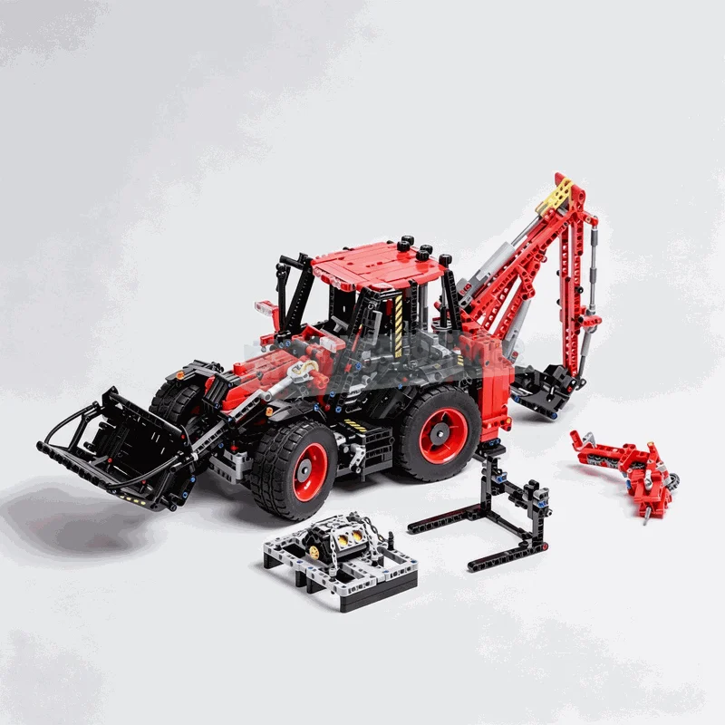 NEW 2392PCS Backhoe Loader Building Blocks Engineering Vehicle Model DIY Assembly Set Construction Equipment Creative Gift Toy