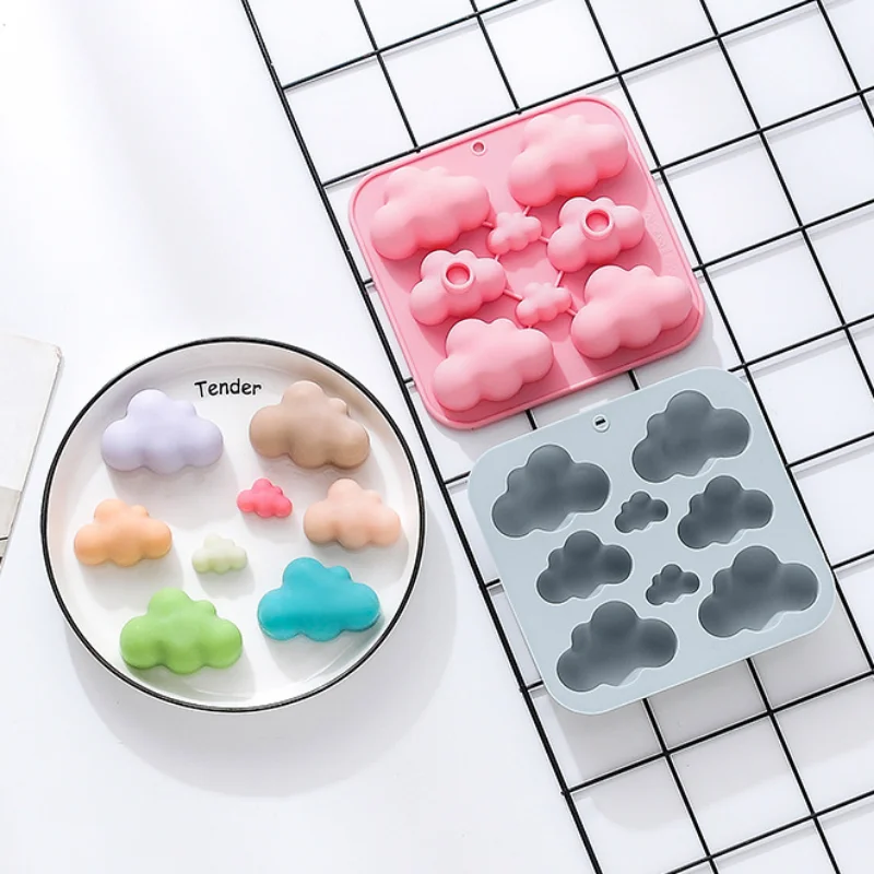 8 Cavities Cartoon Cloud Silicone Soap Mold DIY Candle Resin Plaster Making Set Chocolate Biscuit Cake Ice Mould Home Decor Gift