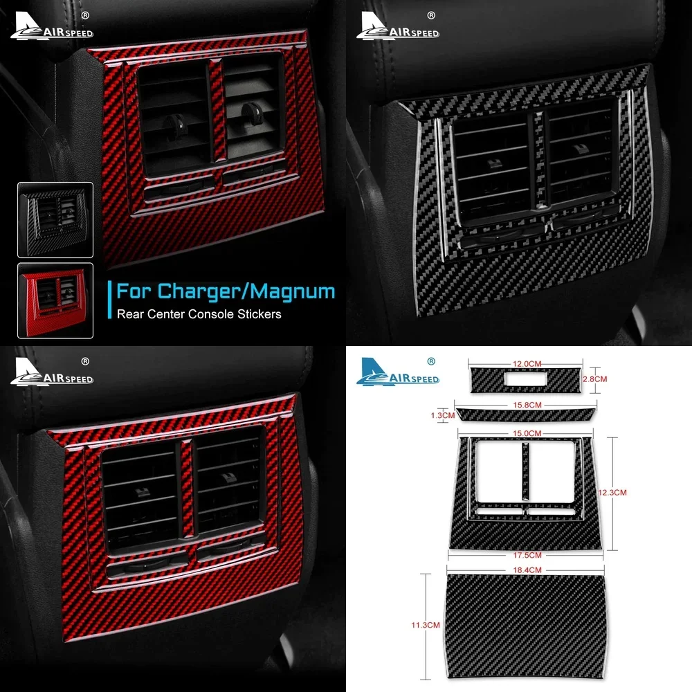 

Soft Carbon Fiber Sticker for Dodge Magnum Charger 2008 2009 2010 Interior Car Accessories Rear Center Console Air Vent Decal