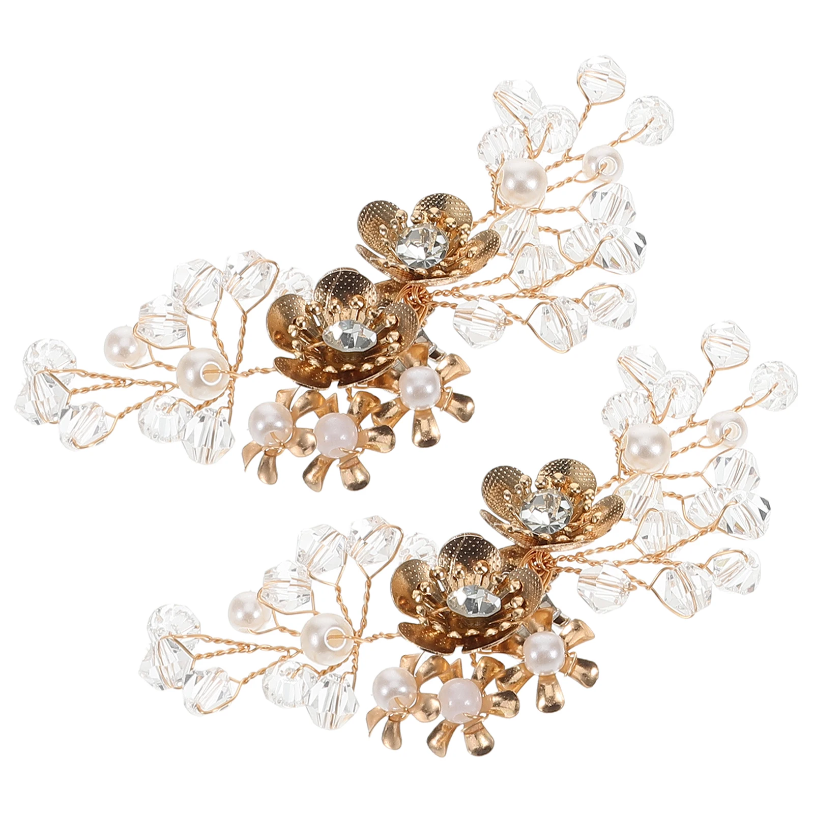 

2 Pcs Flower Crystal Shoe Decoration Rhinestone Bows Clips Buckle Decorations Fashion Shoes Alloy Bridal