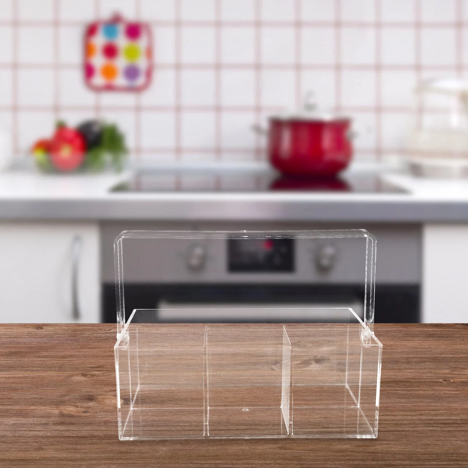 صندوق منظم أدوات المائدة من الأكريليك الشفاف مع مقبض متعدد الأغراض لتخزين أدوات المطبخ وحامل أدوات المائدة لتناول الطعام في النزهة