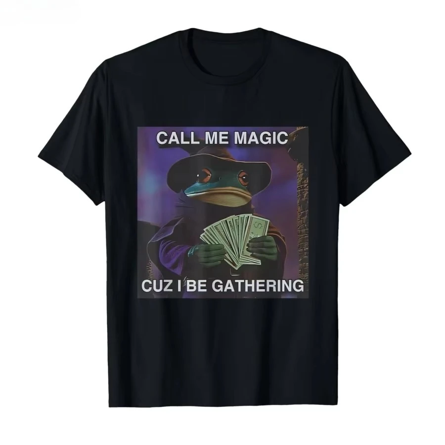 Funny Wizard Frog Mage Fantasy T-Shirt Cotton Casual Unisex Graphic Print Fan Gift Loose 2026 Summer Streetwear Hot Sale Tee