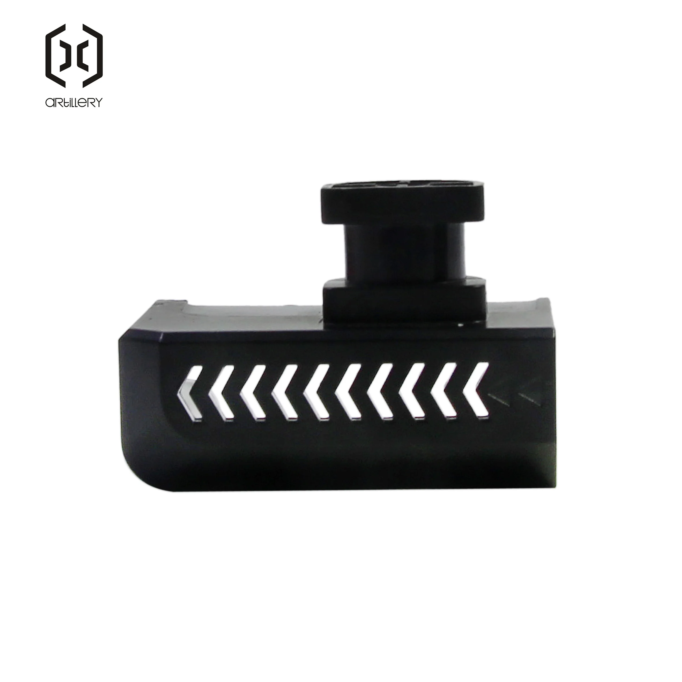 Black engineering plastic, embedded with M3 hot pressed copper nuts (used for screw locking), square clamping column above for c