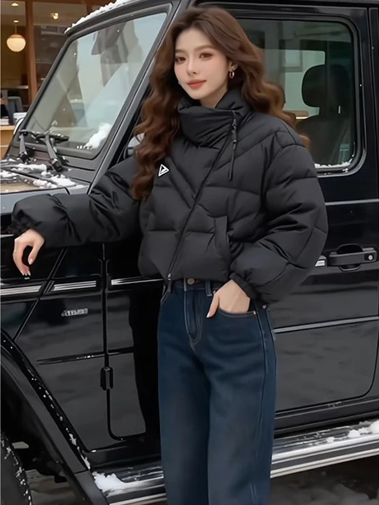 

American Sle Thiened Stand Collar down Cotton Jaet Women's Winter New Design Sense Zipper Faion Cotton Clothes