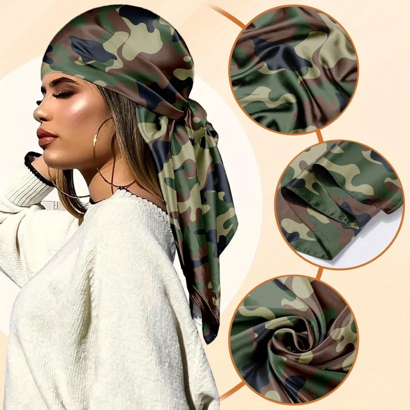 

Women Camouflage Patterns Head Scarf Bandana Square Scarves, Hair Wrap Like Neck Scarf Shawl Men Outdoor Breathable Riding Gift