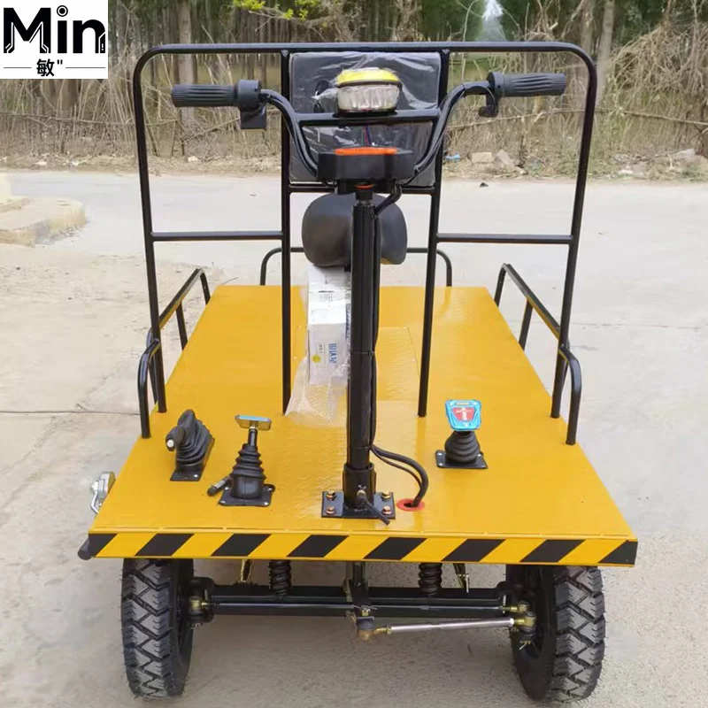 Industrial Iron Four-Wheel OEM Warehouse Cargo Turnover Trolley Riding Donkey Flatbed Truck for Laboratory Use