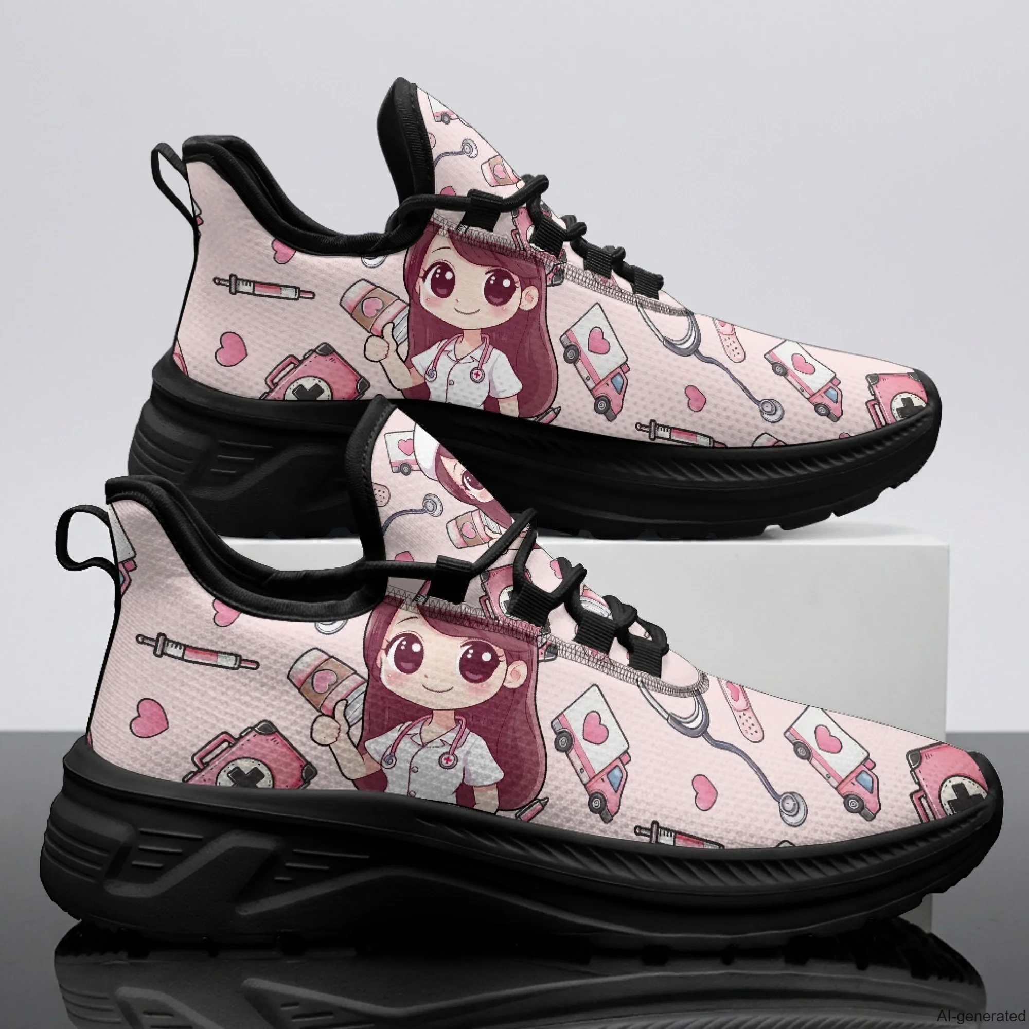 XIXIRIMIDO Womens Walking Shoes Nurse Pattern Football Sneakers Mens Gym Sports Casual Fashion Shoes Trainers Shoes 35-48