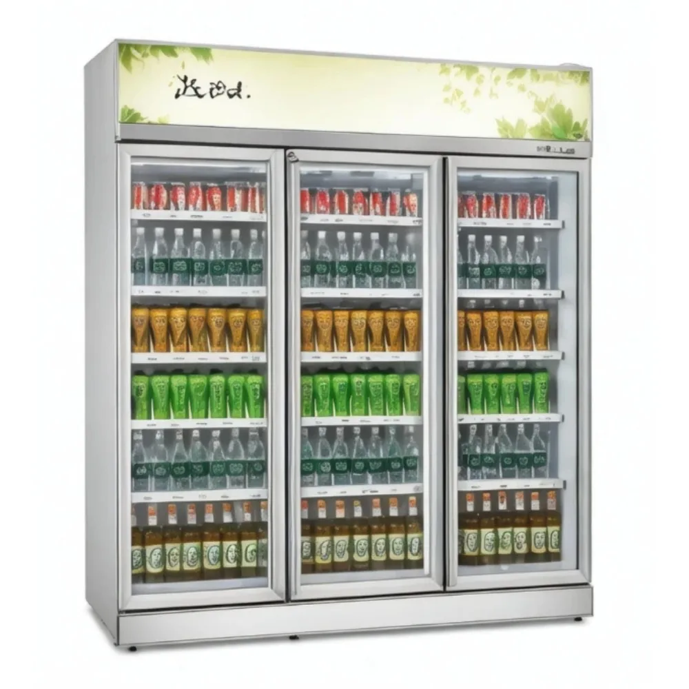 Ultra-large Capacity Beverage Vertical Display Chiller Supermarket Glass Door Freezer	drink Vertical Display Freezers 2025