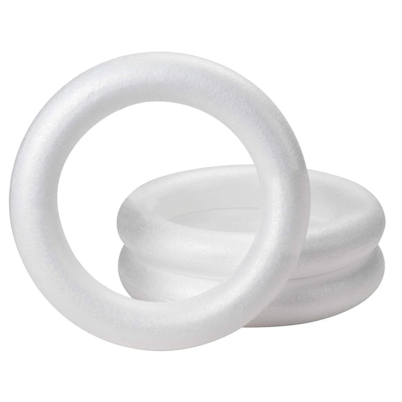 5/7/8/12/15/17.5/20cm White Round Polystyrene Foam Ring For Christmas Crafts DIY Handmade Wreath Wedding Home Party Decor