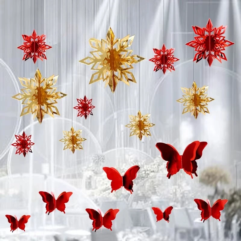 Butterfly Hanging Pendants Christmas Decoration 2025 for Home Ramadan Islamic Muslim Party Gifts Eid Mubarak Home Decorations