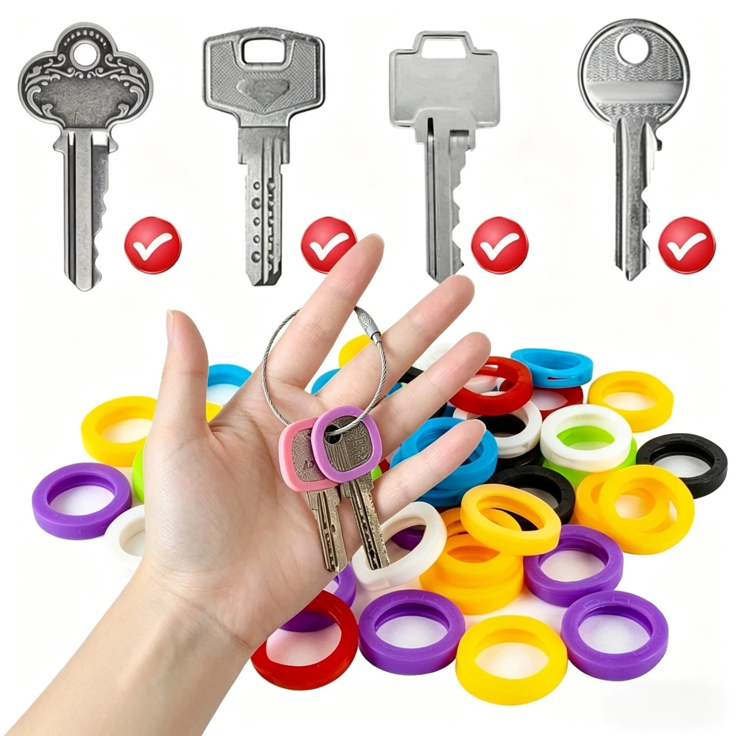 14pcs Key Covers, Adorable and Charming Vintage Key Covers, Premium Silicone Key Caps, Soft and Durable Key Protector Caps