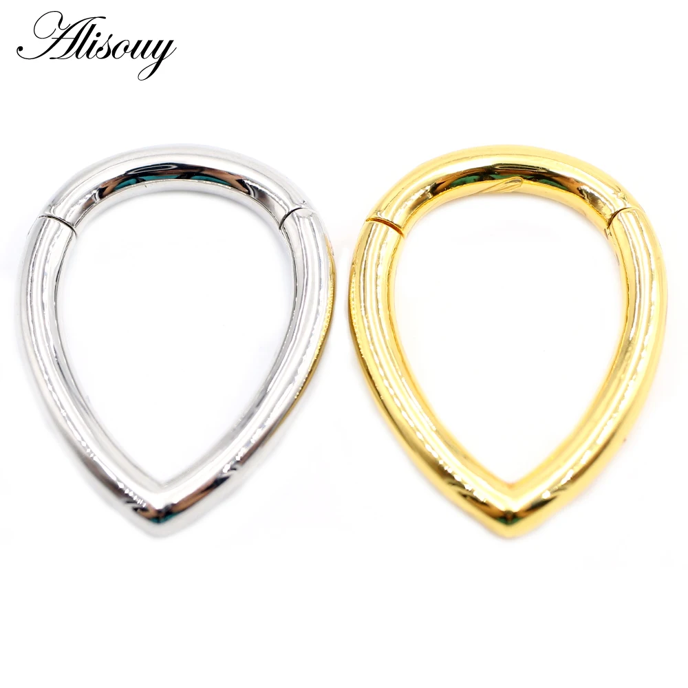 Alisouy 1pc einfache Kupfer Träne Wasser tropfen klappbare Ohr gewichte Expander Keilrahmen Stecker Messgeräte Creolen Körper Piercing Schmuck