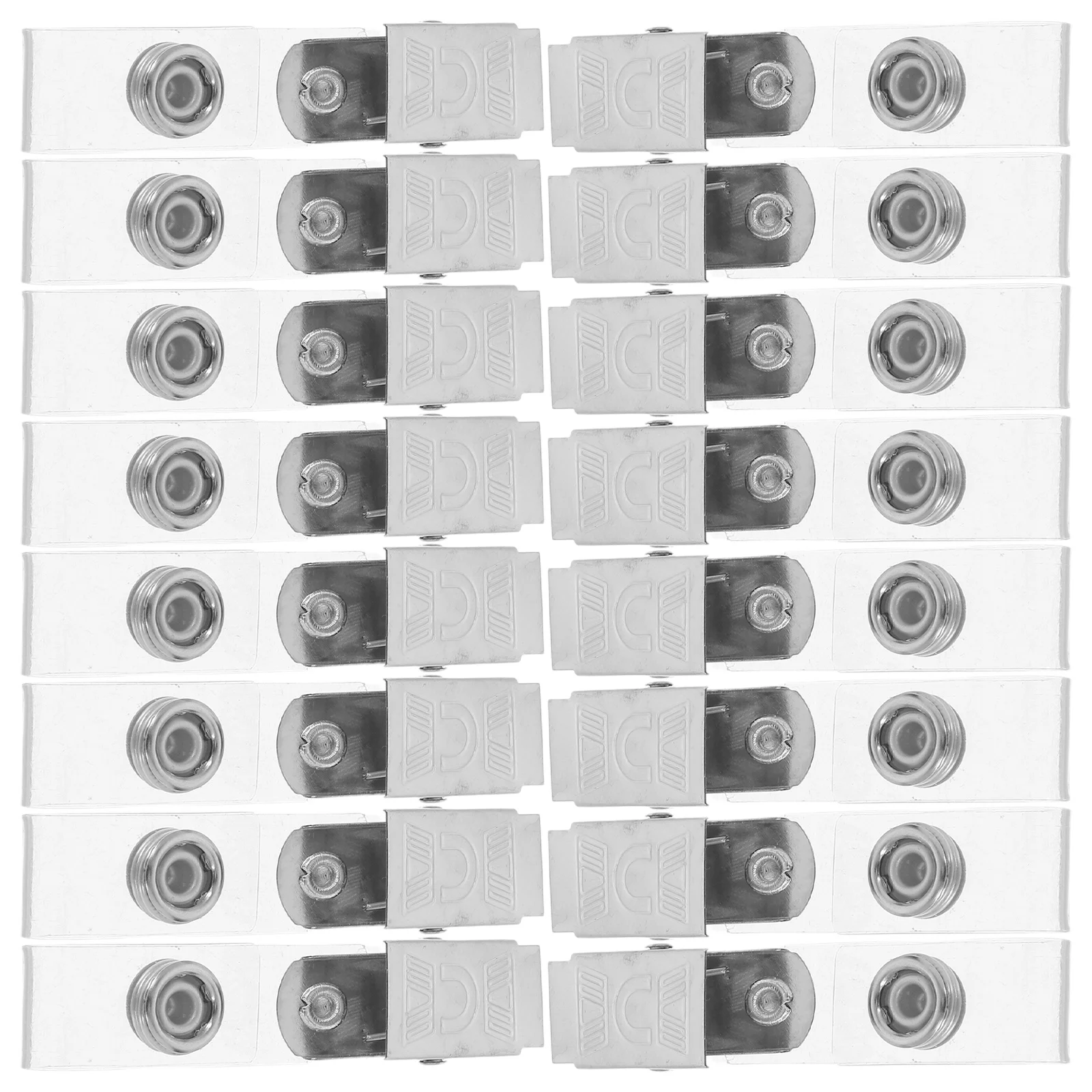 

40 Pcs Id Holder Clip Badge Card Name Clips Silver Metal Belt Attachment Student