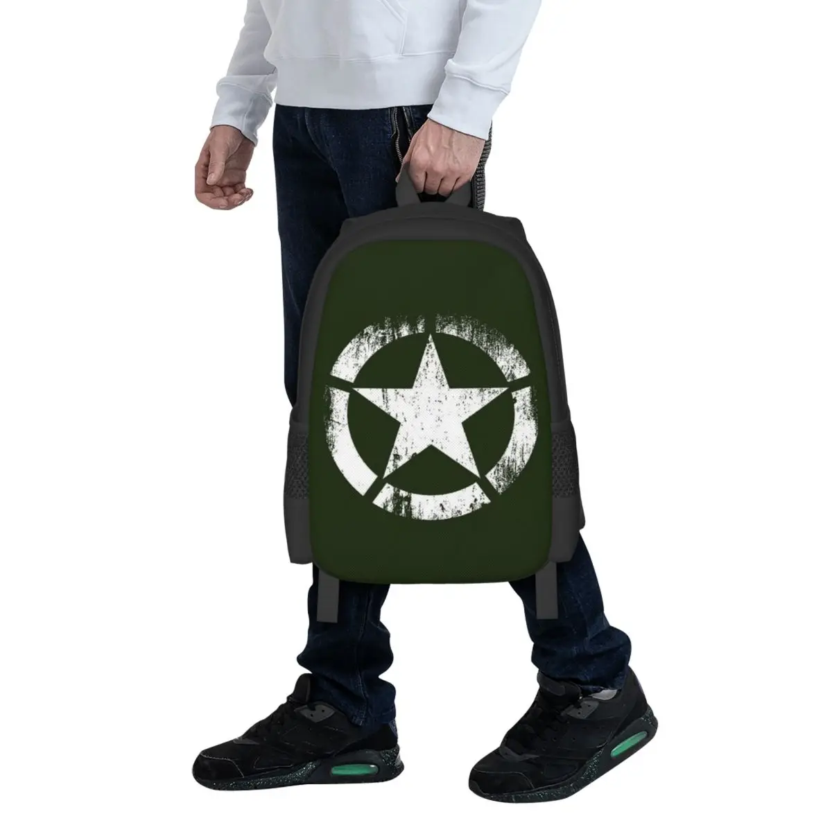 America Army Military Star Student Backpack School Bag Hiking Travel Daypack for Boys Girls Fashion Bookbag Shoulder Bags