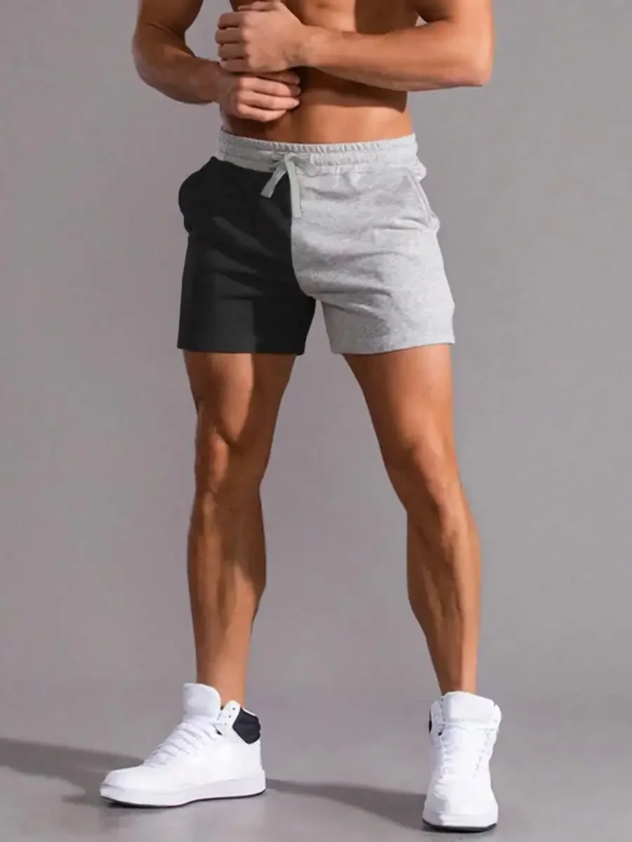 

Mens Contrast Color Drawstring Waist Casual Sport Shorts Summer Gym Shorts