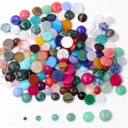 10Pcs/Lot Natural Stone Cabochon Beads 4 6 8 10 12 14mm Smooth Cabochon Cameo Round Bead for Jewelry Making DIY Rings Necklaces