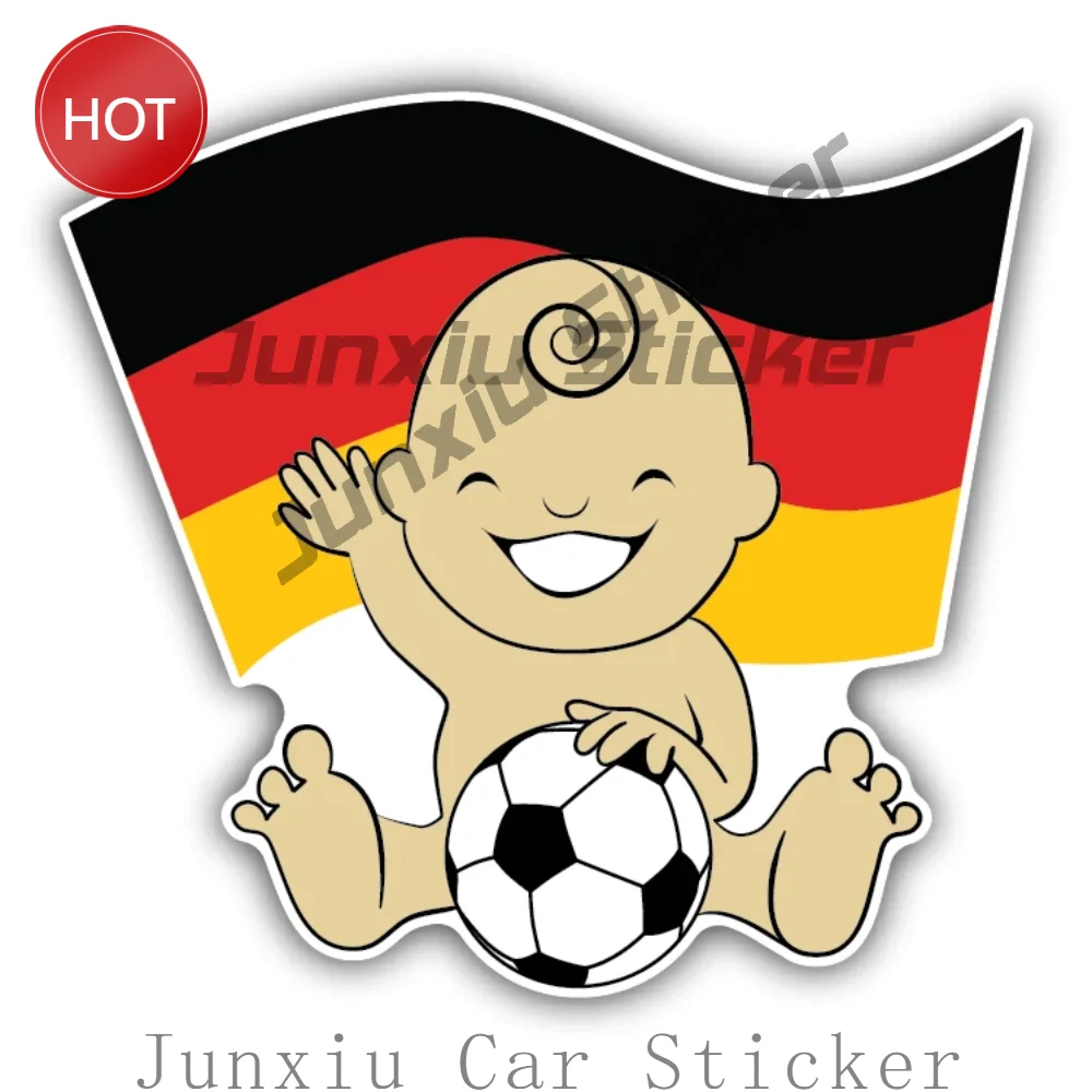 Baby Soccer Fan Germany Flag Sticker Expressive Design For Car Bumper And Window Personal Style Decal Automotive Accessories