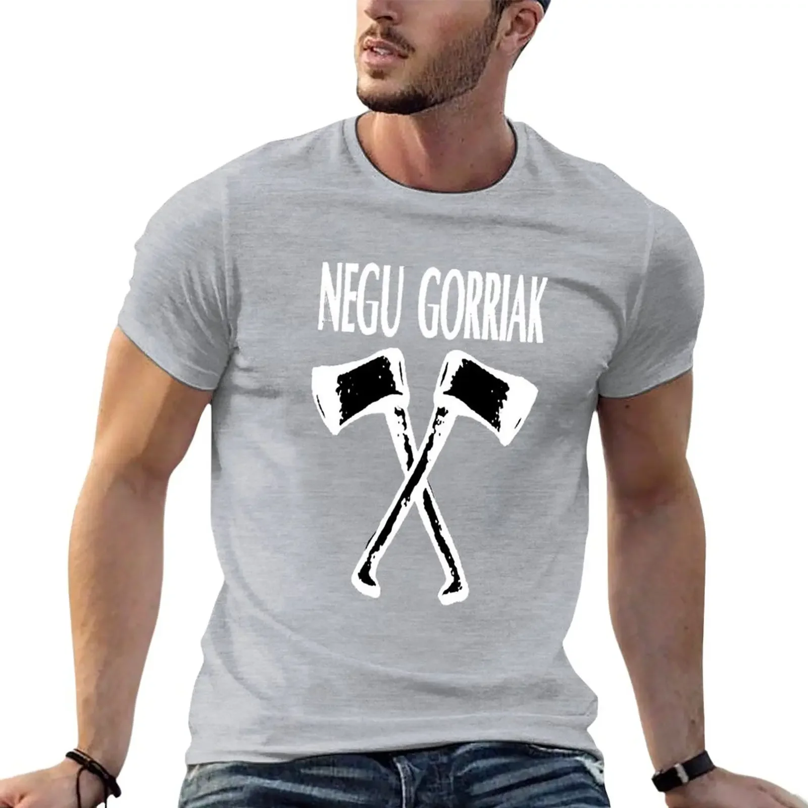 New Negu Gorriak T-Shirt sweat heavyweight boys animal shirt vintage clothes print men graphic t shirts streetwear  harajuku