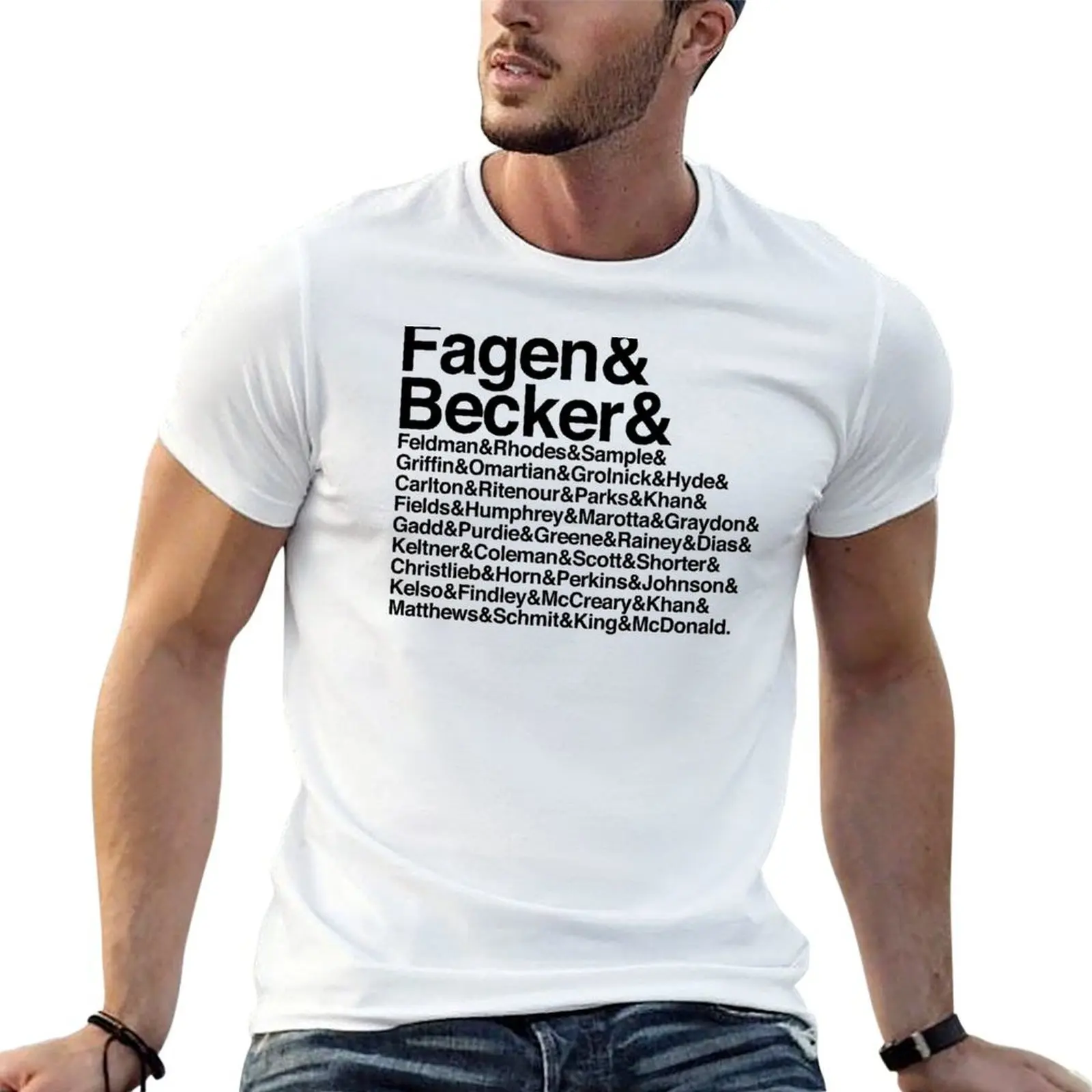 

Steely Dan Aja Lineup Names Helvetica T-Shirt t shirts for man cotton funny t shirt men 100% cotton luxury brand T-Shirt