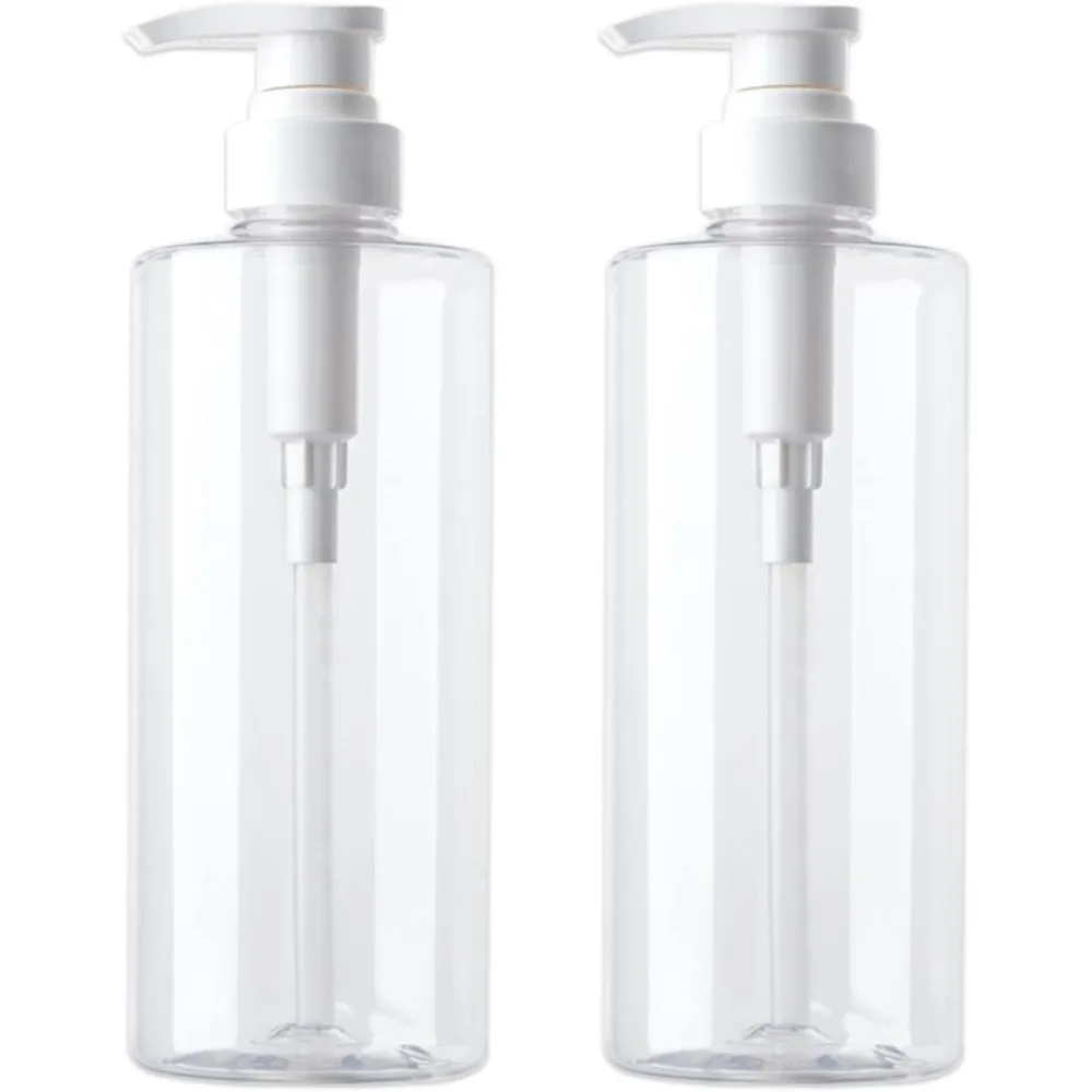 

Hand sanitizer dispenser plastic pump bottle with waterproof label for bathroom kitchen, empty refillable liquid container