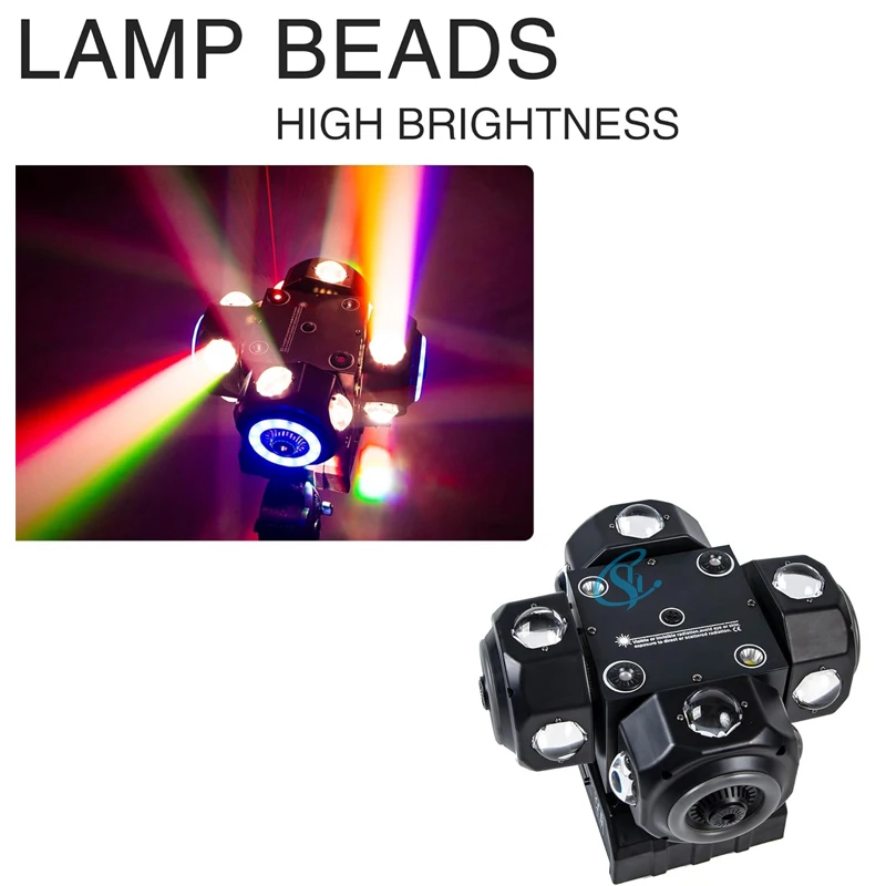 สีสัน LED 180W เวทีดิสโก้ปาร์ตี้ 4 แขน Beam เลเซอร์หมุน Moving Head Light DMX ควบคุมเสียงสําหรับบาร์แสดงกิจกรรม