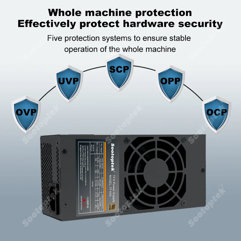 TFX 450W Power Supply 110V Full Voltage 90-264V with 8cm Silence Fan Mini PSU for Desktop Computers