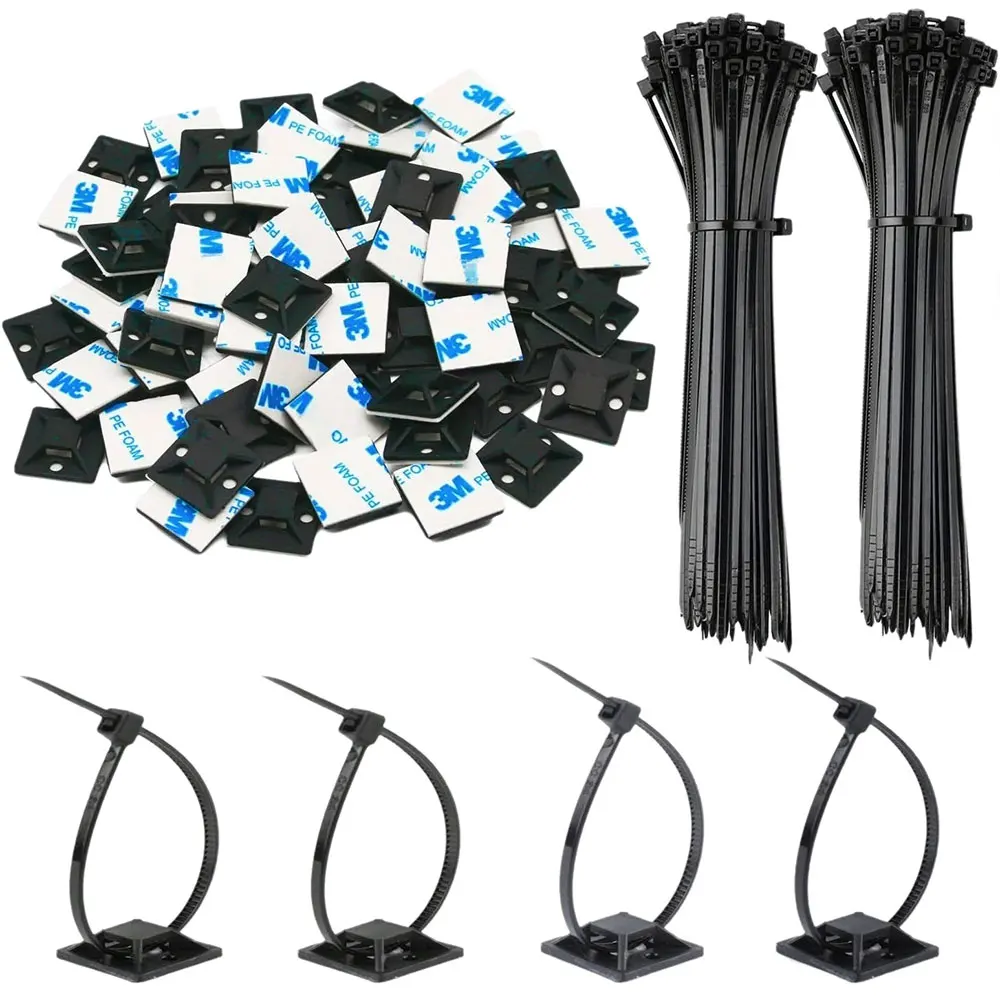 Organizador de Cabos de Nylon para Mouse e Fones de Ouvido, Suporte para Fios, Acessórios de Gestão de Cabos para Desktop, Laços de Zíper de Alta Resistência