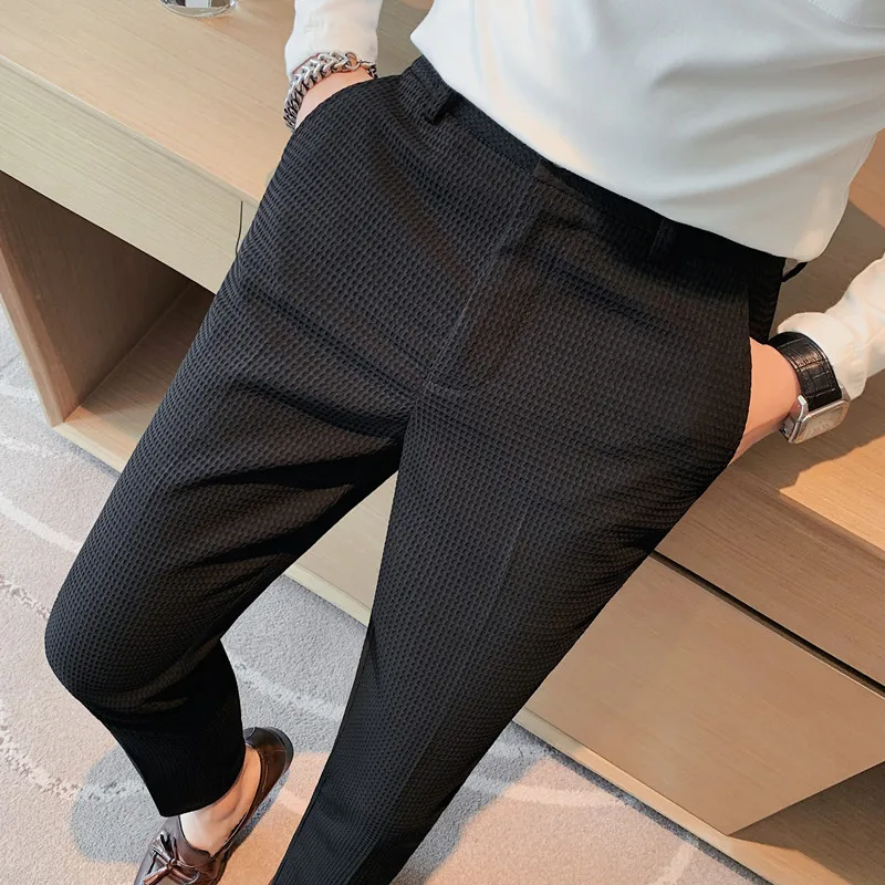 2023 Men\'s Suit Trousers Spring And Summer Business Casual Pants Men\'s Fashion High-Quality Solid Color Slim Trousers Men 28-36