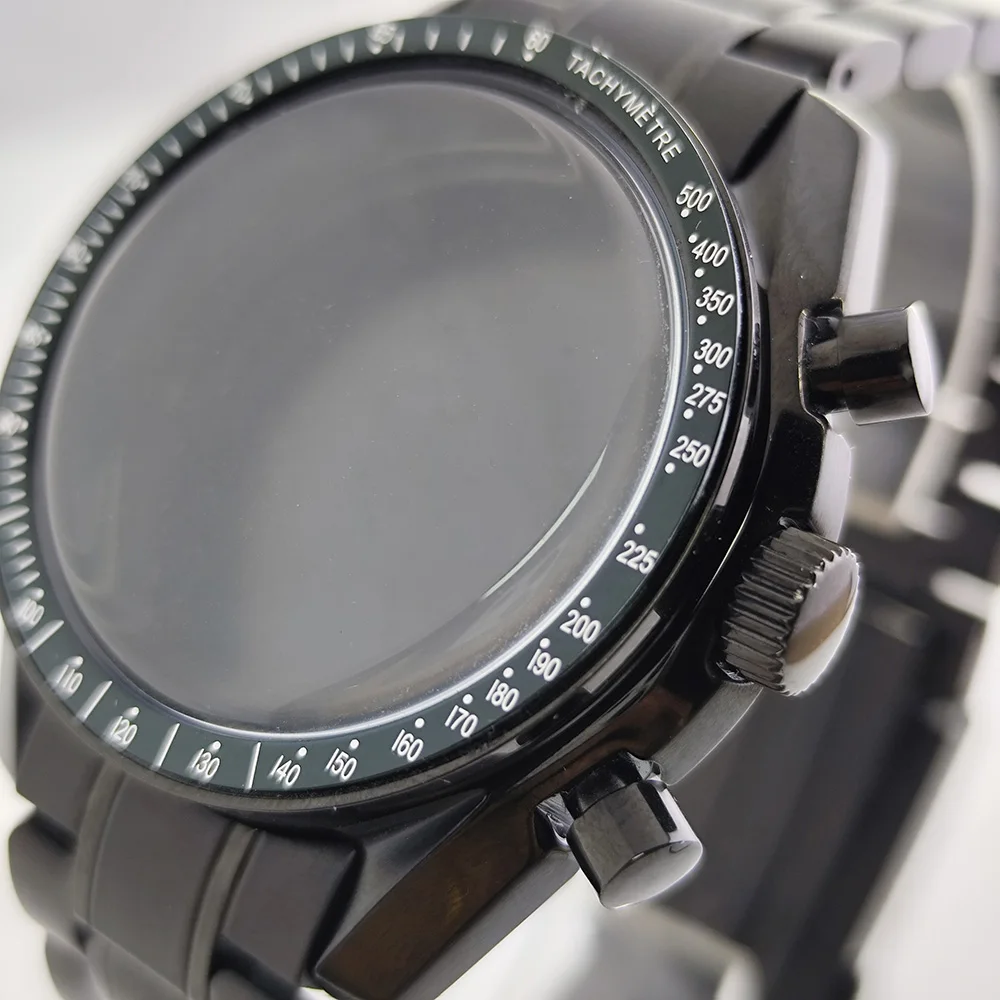 Cassa VK63 da 39,7 mm VK64case Cinturino in acciaio inossidabile da 20 mm Adatto per movimento al quarzo VK63VK64 adatto per cassa nera con quadrante da 32,5 mm