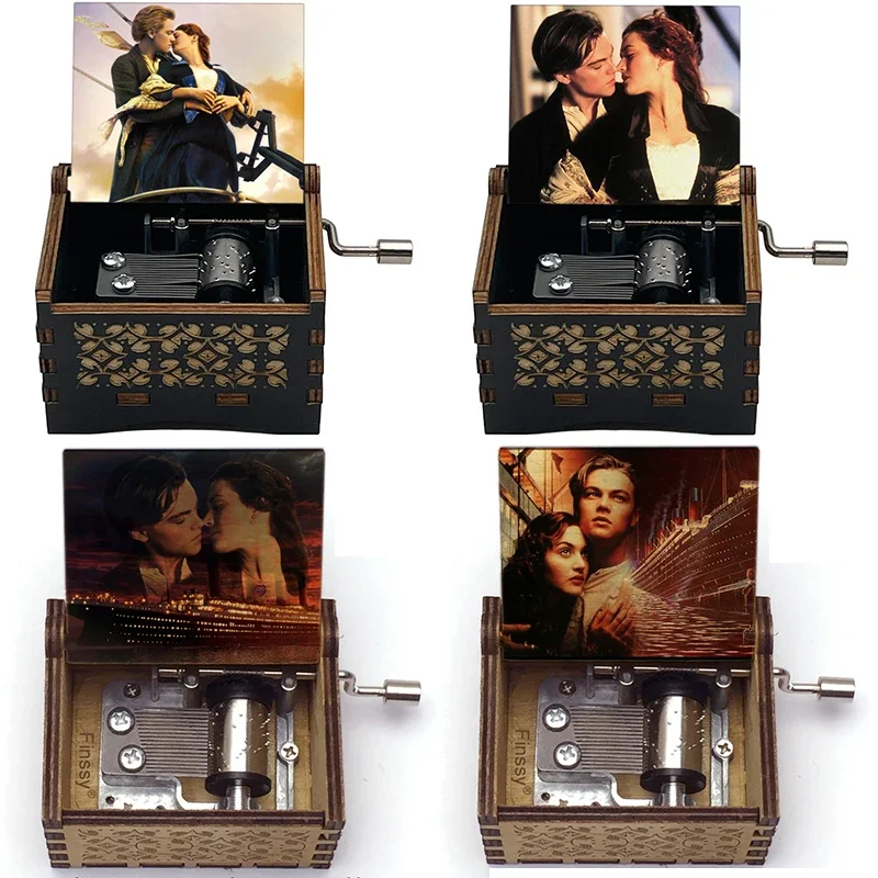 The Titanic Movie Theme Music Box My Heart Will Go On creative print Hand  Wooden Musical Box Toy wife girlfriend gift